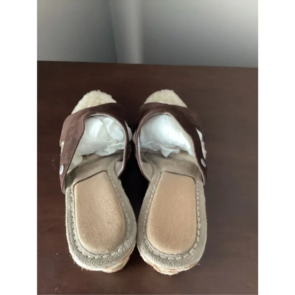 UGG Australia Margot 1689 slide wedge sandals heels leather shoes women's size 7